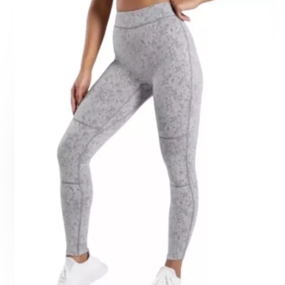 Gymshark Dry Fleur Texture Leggings Gray High Waisted Full Length Size Small - Picture 1 of 7